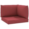 Coussins de palette lot de 3 rouge bordeaux tissu oxford 