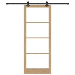 Porte coulissante avec kit de matériel 93x232 cm bois massif de pin 