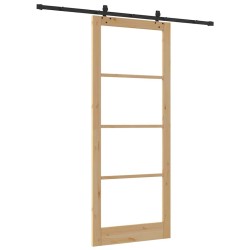 Porte coulissante avec kit de matériel 93x232 cm bois massif de pin 