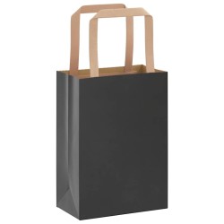 Sacs en papier 50 pcs avec poignées noir 15x8x21 cm 