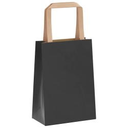 Sacs en papier 50 pcs avec poignées noir 15x8x21 cm 