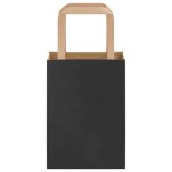 Sacs en papier 50 pcs avec poignées noir 15x8x21 cm 