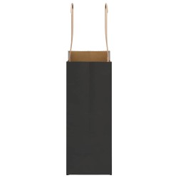 Sacs en papier 50 pcs avec poignées noir 15x8x21 cm 