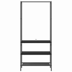 Portant à vêtements avec étagères Chêne noir 77 x 30 x 171 cm 