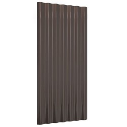 Panneaux de toit 12 pcs Acier enduit de poudre Marron 80x36 cm 