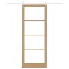 Porte Coulissante avec Kit Matériel 93x232 cm Bois Massif Pin 