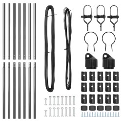 Set de poteaux de clôture 7 pcs Gris Ø32mm 160 cm Métal 