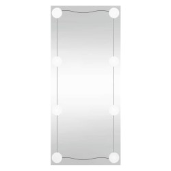 Miroir mural avec lumières LED 30x80 cm verre rectangulaire 