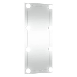 Miroir mural avec lumières LED 30x80 cm verre rectangulaire 