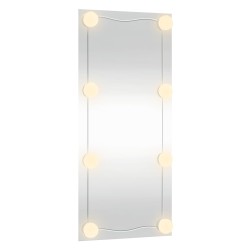Miroir mural avec lumières LED 30x80 cm verre rectangulaire 