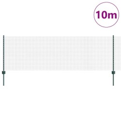 Clôture en Fil Soudé avec 5 Poteaux U Verte 0,8x10 m Acier 