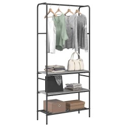 Portant à vêtements avec étagères Sonoma gris 77 x 30 x 171 cm 