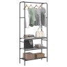 Portant à vêtements avec étagères Sonoma gris 77 x 30 x 171 cm 