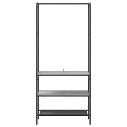 Portant à vêtements avec étagères Sonoma gris 77 x 30 x 171 cm 