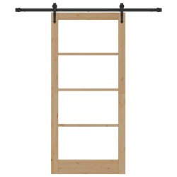 Porte Coulissante avec Quincaillerie 93x202 cm Pin Massif 
