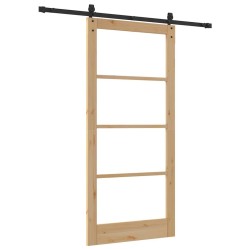 Porte Coulissante avec Quincaillerie 93x202 cm Pin Massif 