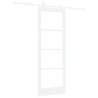 Porte coulissante avec set de quincaillerie 'ORKDAL'en bois massif et verre blanc 