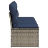 Canapé de jardin avec coussins 4 places en poly rotin gris 
