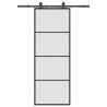 Porte coulissante kit de quincaillerie noir 76x205 cm verre ESG 