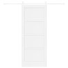 Porte coulissante avec kit de matériel blanc 83x202 cm en bois massif de pin 