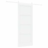 Porte coulissante avec kit de matériel blanc 83x202 cm en bois massif de pin 