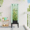 Jardinière surélevée avec housse aspect rotin 40x40x140 cm 