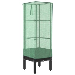 Jardinière surélevée avec housse aspect rotin 40x40x140 cm 