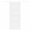 Porte Coulissante avec Ensemble de Quincaillerie Blanche 83x202 cm Bois de Pin Massif 