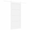 Porte Coulissante avec Set de Quincaillerie Blanche 93x202 cm Bois Massif Pin 