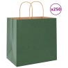 Sacs en papier 250 pcs avec poignées vert 26x17x25 cm 
