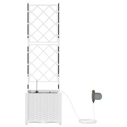 Jardinières de jardin 1 pc Blanc 40 x 40 x 142 cm Plastique 