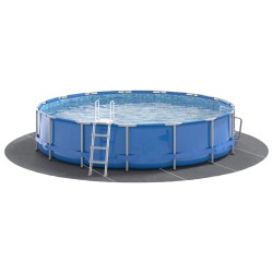 Tapis de sol pour piscine , gris clair, Ø 610 cm, tissu non tissé, rond. 