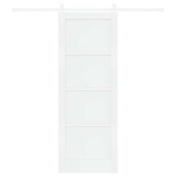 Porte Coulissante avec Quincaillerie Blanche 78x211 cm Bois Massif 