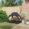 Lit pour Chien Surélevé avec Toit Amovible Noir XL Acier 