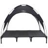 Lit pour Chien Surélevé avec Toit Amovible Noir XL Acier 