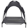 Lit pour Chien Surélevé avec Toit Amovible Noir XL Acier 