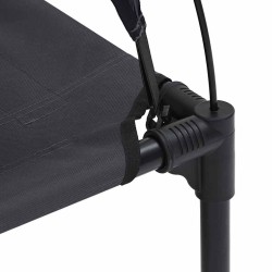 Lit pour Chien Surélevé avec Toit Amovible Noir XL Acier 