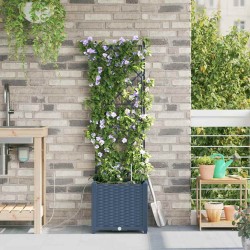 Jardinières de jardin 1 pc Gris 40 x 40 x 142 cm Plastique 
