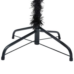 Arbre de Noël artificiel pré-éclairé et boules noir 150 cm PVC 