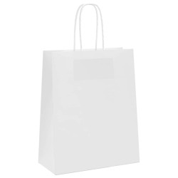 Sacs en papier 50 pcs avec poignées blanc 18x8x22 cm 