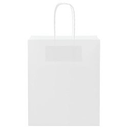 Sacs en papier 50 pcs avec poignées blanc 18x8x22 cm 