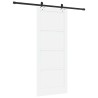 Porte coulissante avec ensemble de quincaillerie blanche 86x211 cm en bois massif de pin 