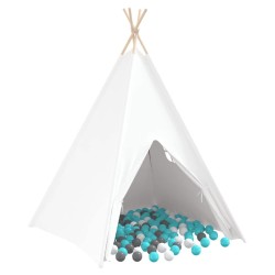 Tente Teepee Gris Menthe Moyen Coton & Plastique 