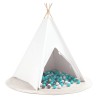 Tente Teepee Gris Menthe Moyen Coton & Plastique 