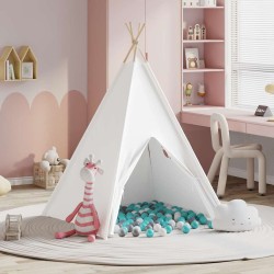 Tente Teepee Gris Menthe Moyen Coton & Plastique 