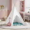 Tente Teepee Gris Menthe Moyen Coton & Plastique 