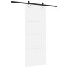 Porte Coulissante avec Ensemble de Quincaillerie Blanche 86x211 cm Bois Massif Pin 