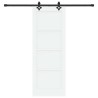 Porte coulissante avec kit de quincaillerie blanche 73,5x198,5 cm en bois de pin massif 