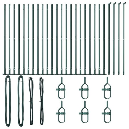 Pots de clôture avec bases - 26 pcs Ø32mm de 88,5cm en acier galvanisé 