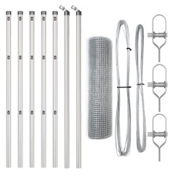 Set de poteaux de clôture Set de 2 Acier galvanisé 10 x 0.5 m 